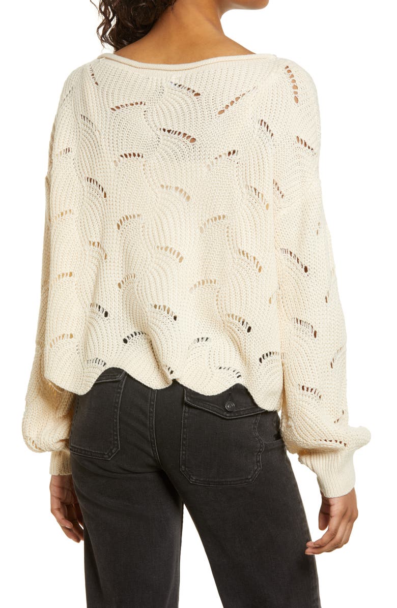 Lulus Moonglow Loose Knit Sweater, Alternate, color, 