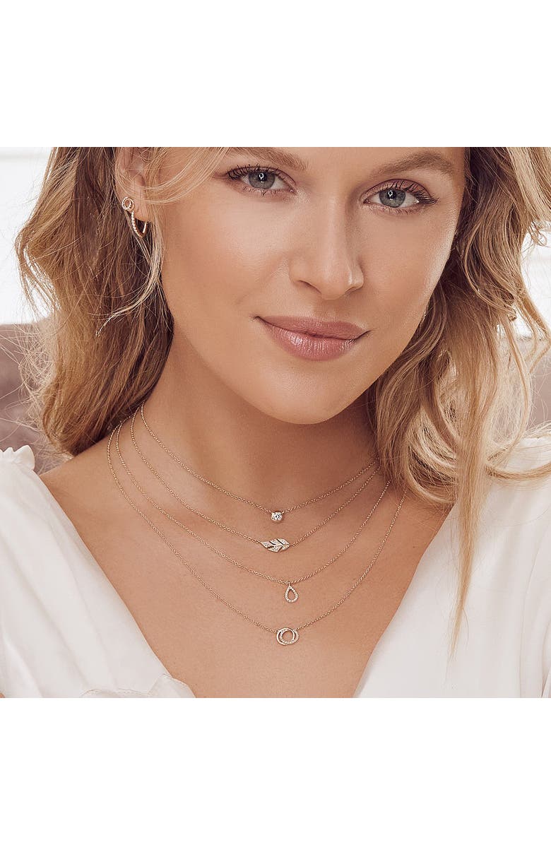 ALLUREZ Natural Diamond Accented Love Knot Pendant Necklace 14k, Alternate, color, Yellow Gold