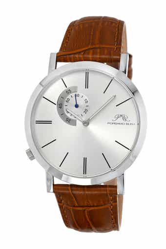 PORSAMO BLEU Men s Parker Croc Embossed Leather Watch 42mm Nordstromrack