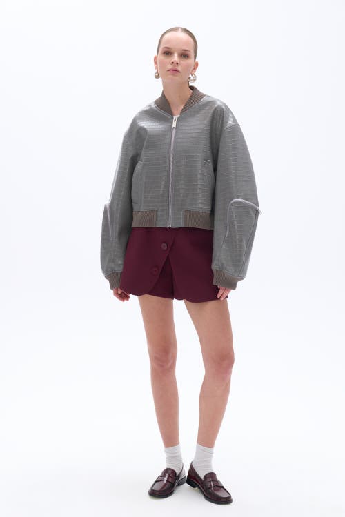 NOCTURNE NOCTURNE FAUX LEATHER BOMBER JACKET 