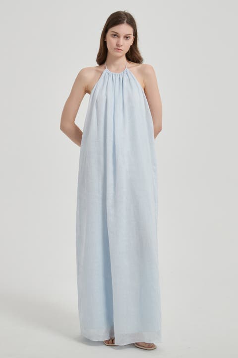 Elia Halter Ramie Maxi Dress