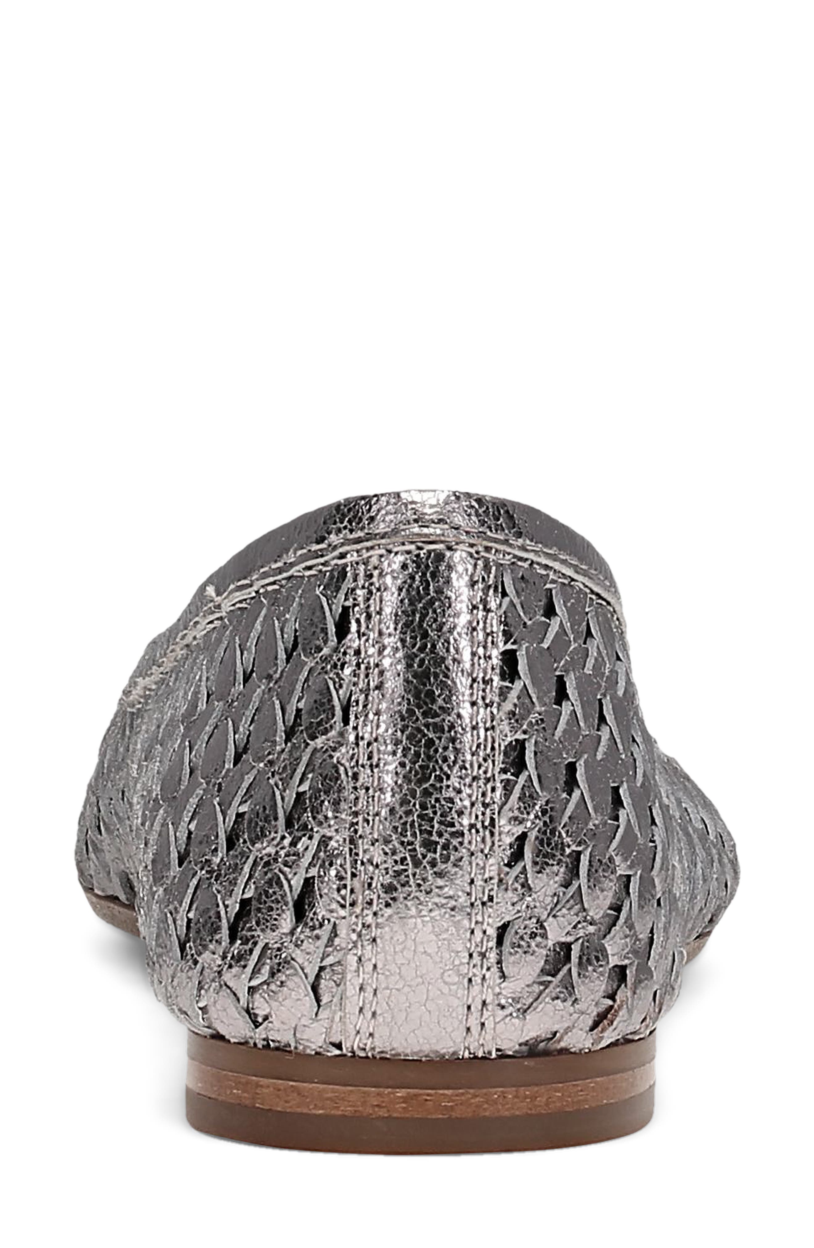 Frye Heather Woven Pointed Toe Flat, Alternate, color, Platinum