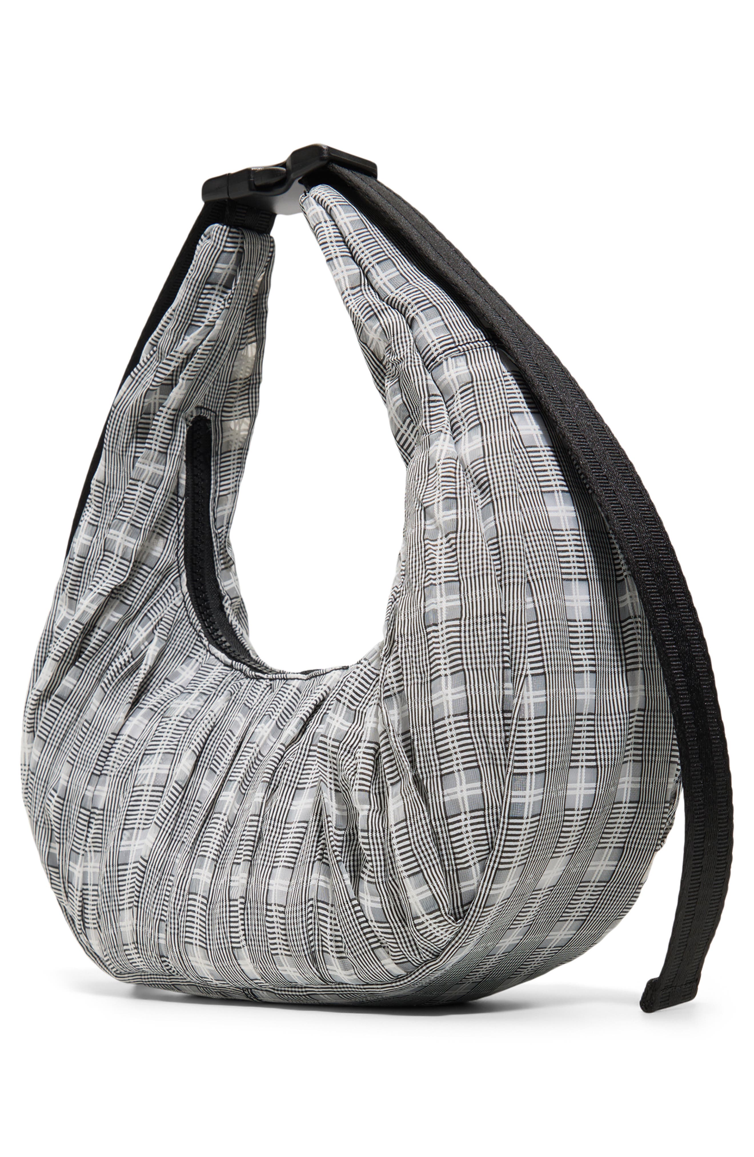 Lune Ruched Shoulder Bag, Alternate, color, BLACK COMBO
