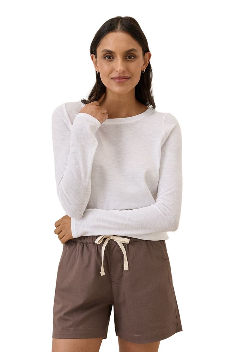 Organic Cotton Featherweight Slub Long Sleeve Tee, Alternate, color, White