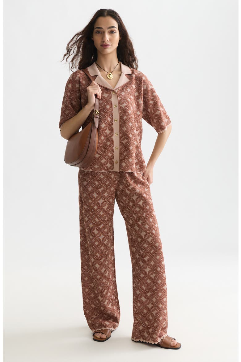 Medallion Jacquard Drawstring Pants, Alternate, color, ROSE DUST