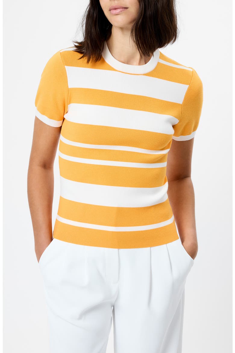Maxime Stripe Short Sleeve Top, Main, color, CLEMENTINE-WHITE