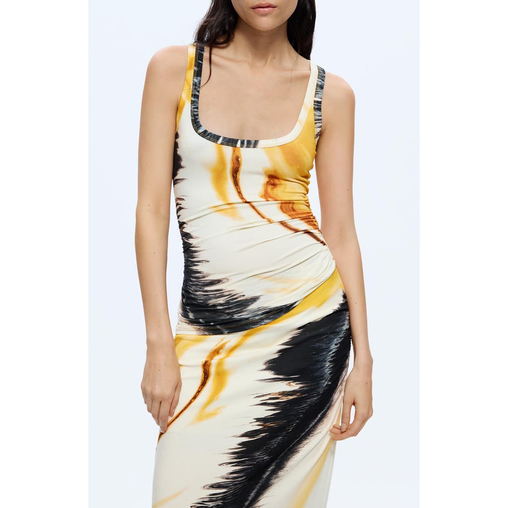 Desigual Printed Scoop Neck Tank in Yellow at Nordstrom, Size X-Large