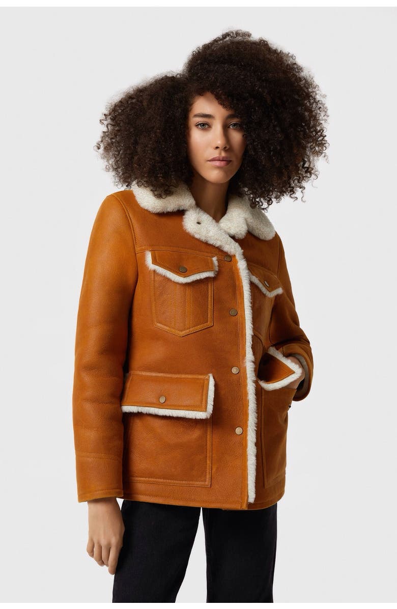 Furniq UK Evangeline Shearling Coat, Main, color,