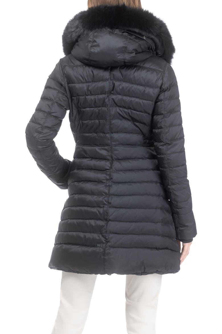 Apres-Ski Horizontal Parka with Detachable Toscana Lamb Hood Trim, Alternate, color, Black/Black