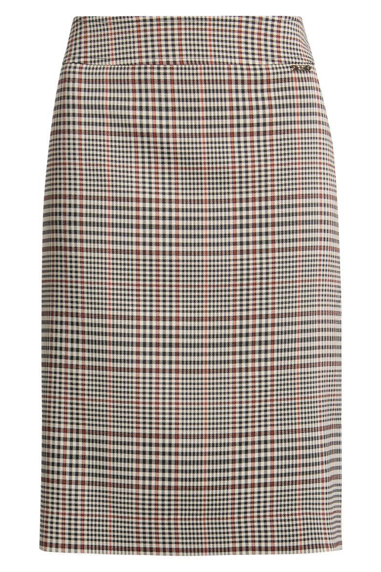 Plaid Pencil Skirt, Alternate, color, TOFFEE BLACK
