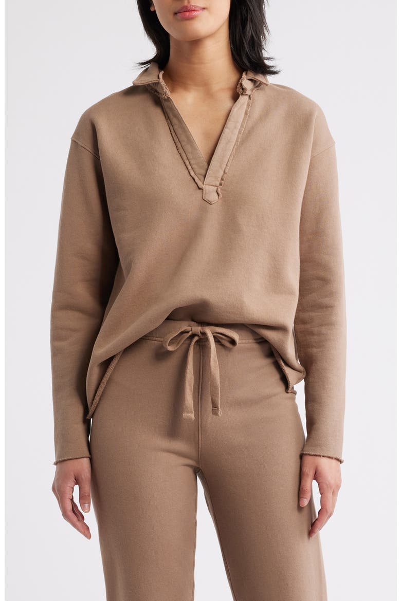 Patrick Popover Henley Sweatshirt, Main, color, TOASTED
