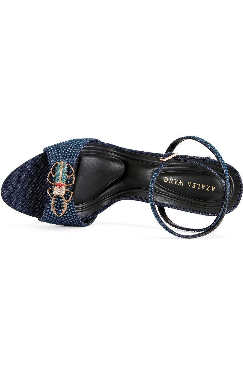 AZALEA WANG TREETOK-DENIM EMBELLISHED STILETTO SANDAL - DENIM / 6 / STILETTO, Alternate, color, Denim