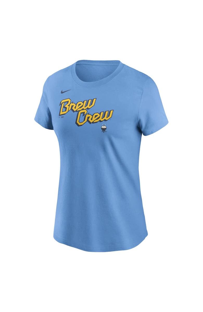 Nike Women's Nike Powder Blue Milwaukee Brewers City Connect Wordmark T-Shirt, Alternate, color, 