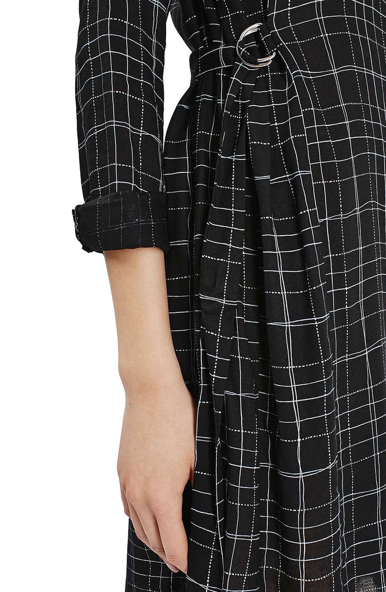 Topshop Grid Check Print Shirtdress, Alternate, color, 