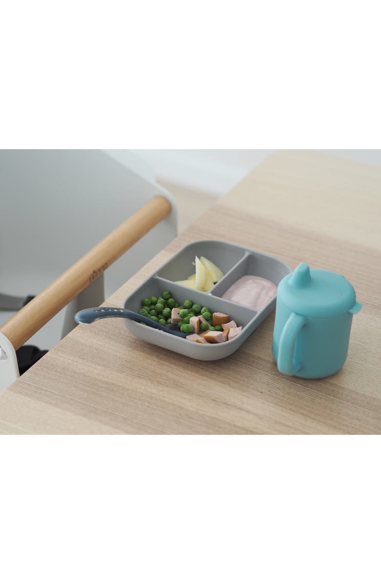 BEABA Sips & Bites 3-Piece Silicone Feeding Set, Alternate, color, Rain