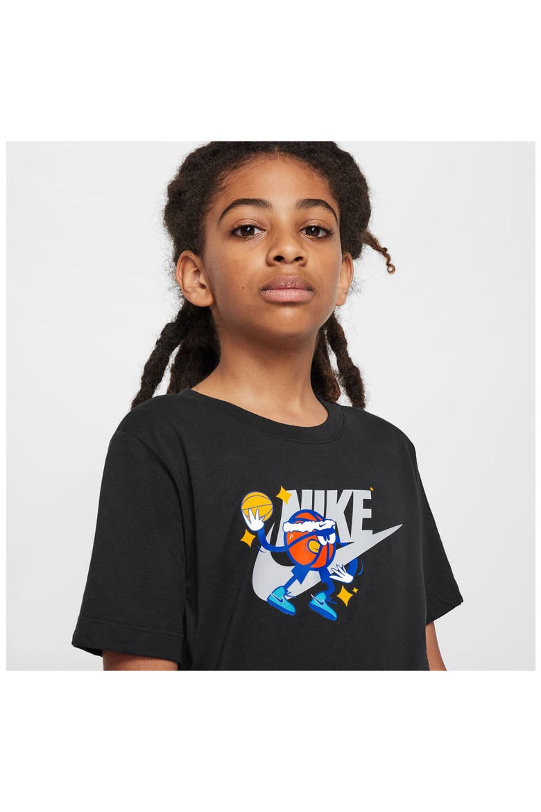 Kids' Sportswear Cotton Graphic T-Shirt, Alternate, color, 010 BLACK