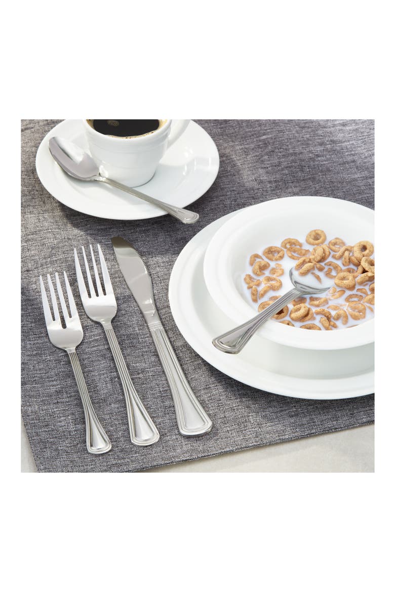 Two-Tone Matte Flatware Set - 20 Piece Set, Alternate, color, SILVER