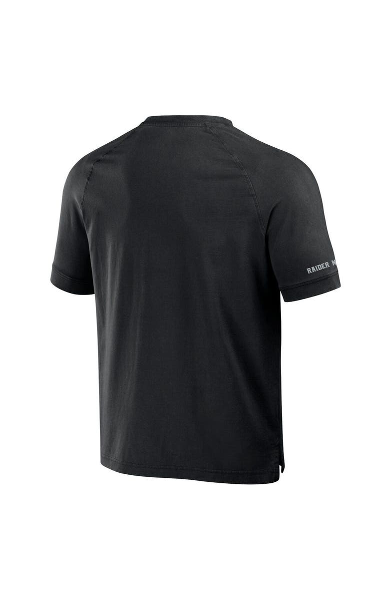 NFL X DARIUS RUCKER Men's NFL x Darius Rucker Collection by Fanatics Black Las Vegas Raiders Washed Raglan Henley T-Shirt, Alternate, color, Black