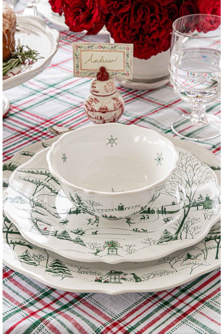 Country Estate Winter Frolic Dinner Plate, Alternate, color, EVERGREEN