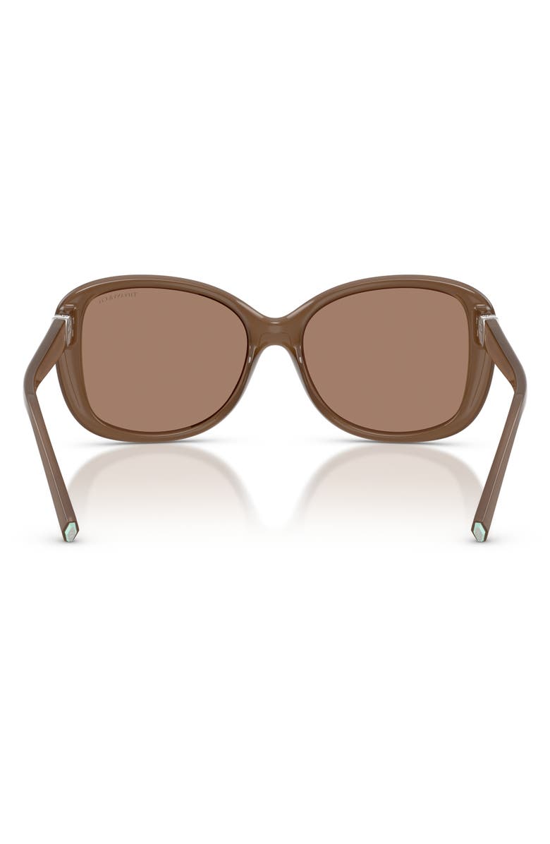 Tiffany & Co. 56mm Pillow Sunglasses, Alternate, color, Opal Smoky Quartz / Brown