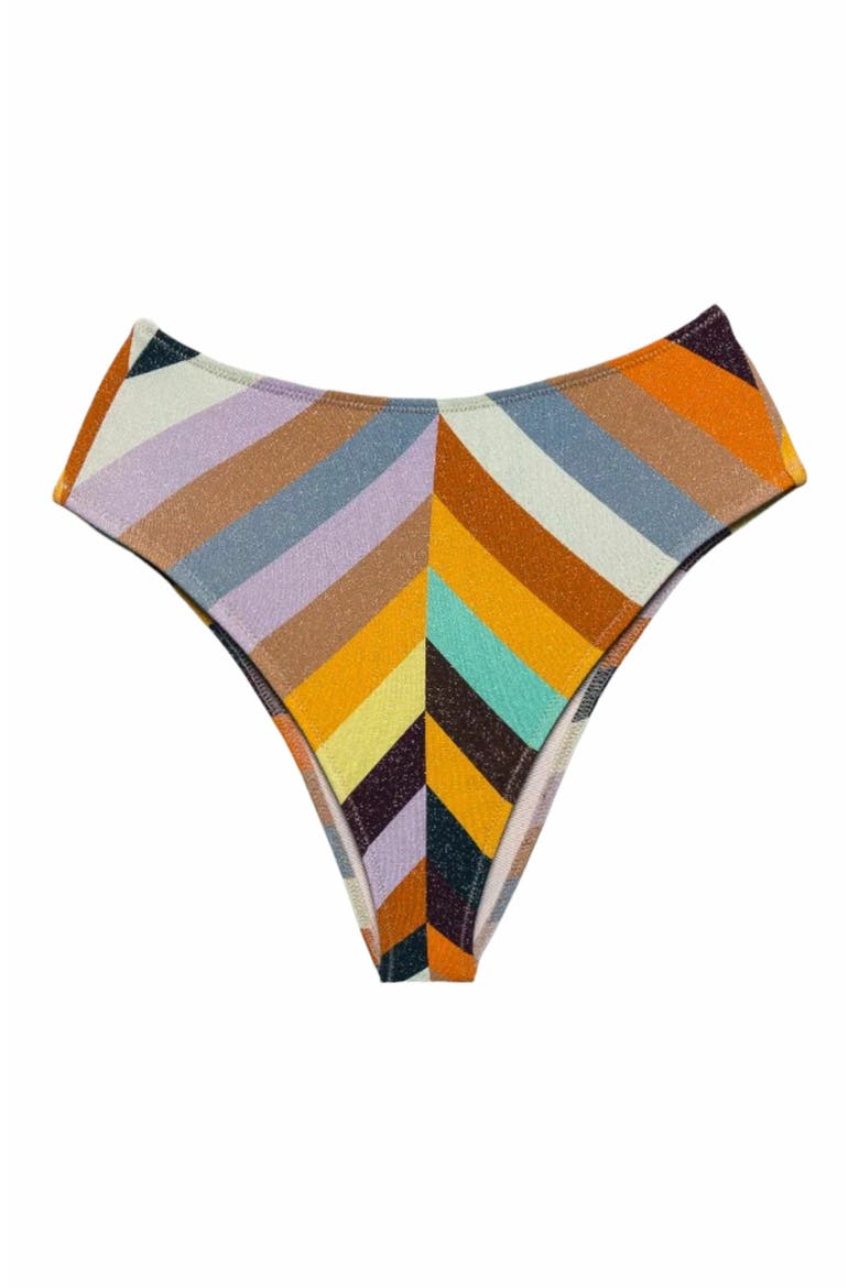 Bikini Bottom Rocky 70's Stripes, Alternate, color, Colorful lurex