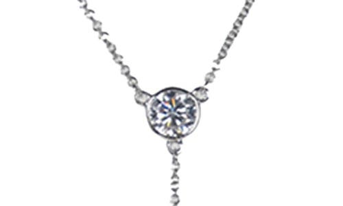 Cz By Kenneth Jay Lane Cubic Zirconia Station Layered Y-necklace In Metallic