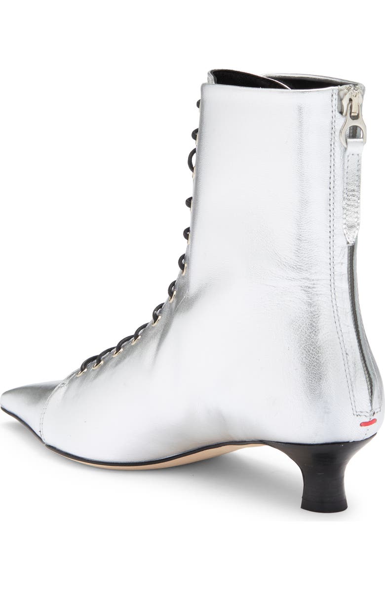 aeyde Trixi Metallic Leather Lace-Up Bootie, Alternate, color,
