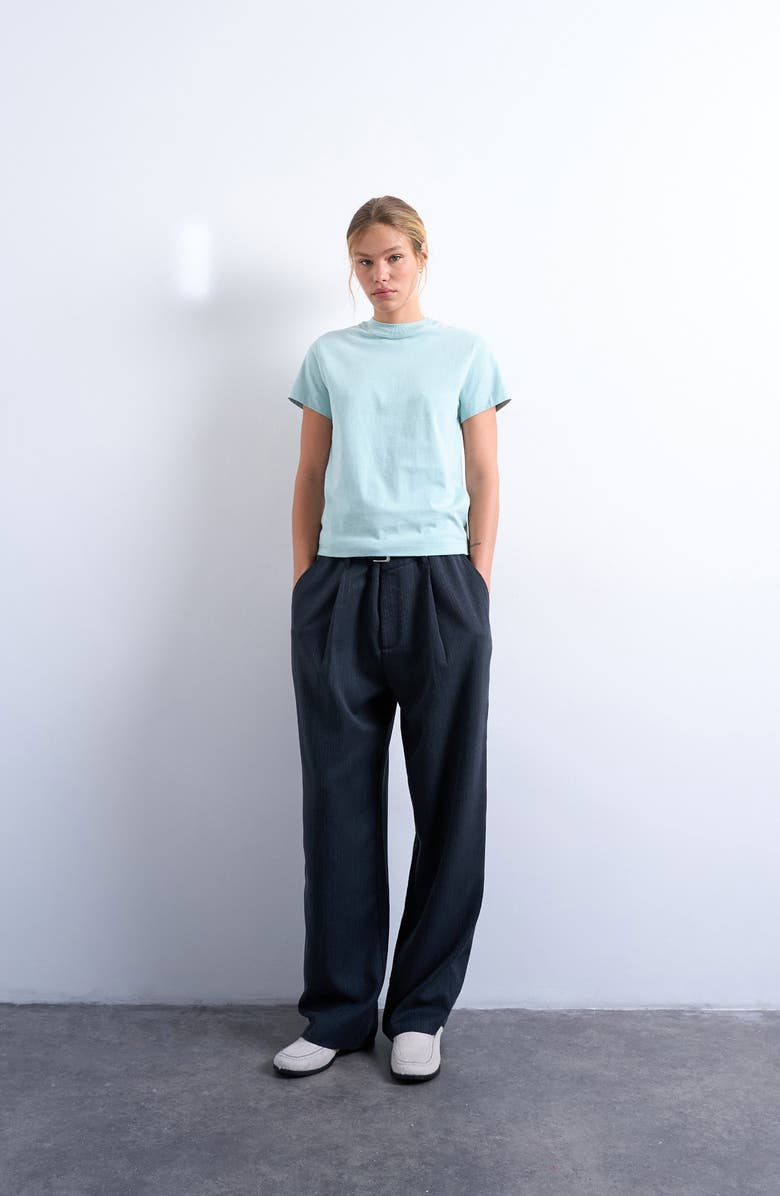 Topshop Boxy Cotton T-Shirt, Alternate, color, Medium Blue