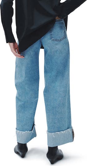 Sofie Cuffed High Waist Wide Leg Jeans