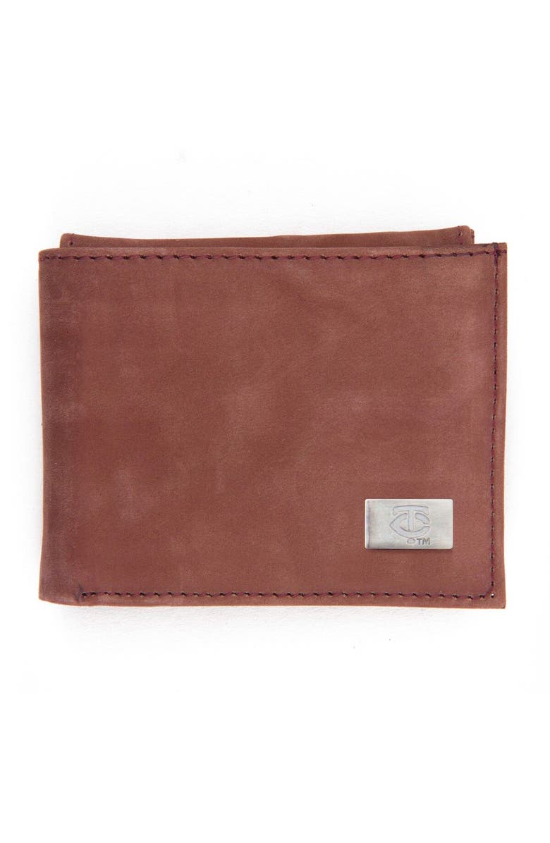 EAGLES WINGS Minnesota Twins Leather Bifold Wallet, Main, color,