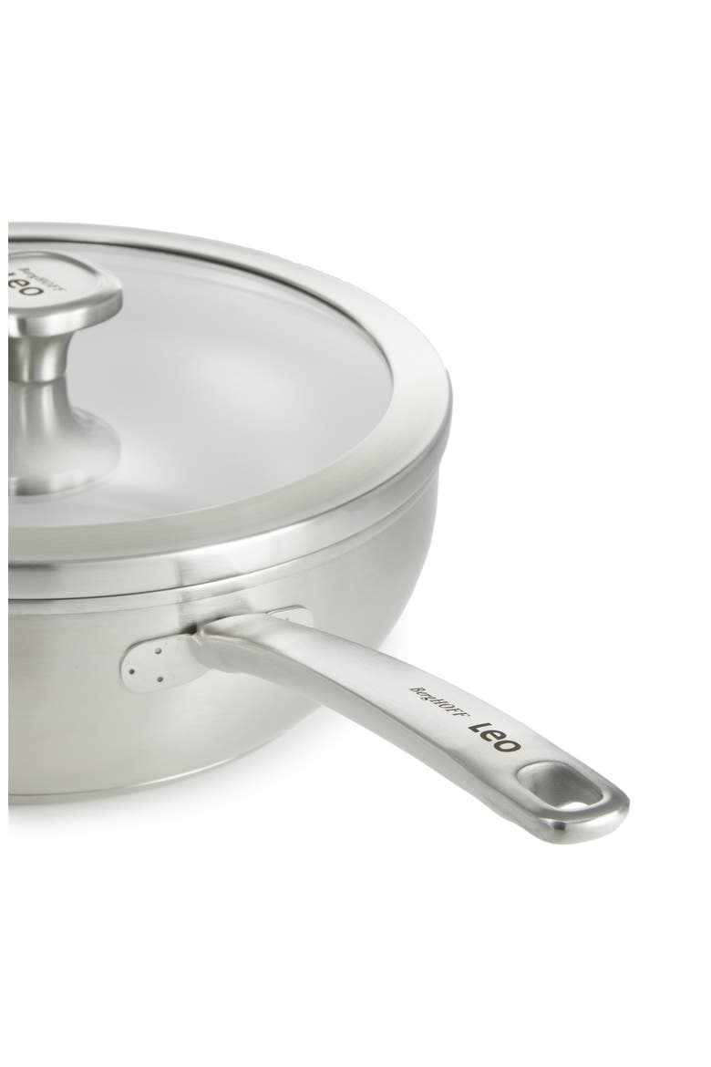 Leo Graphite 11-Inch Covered Wok Pan, Alternate, color, GREY