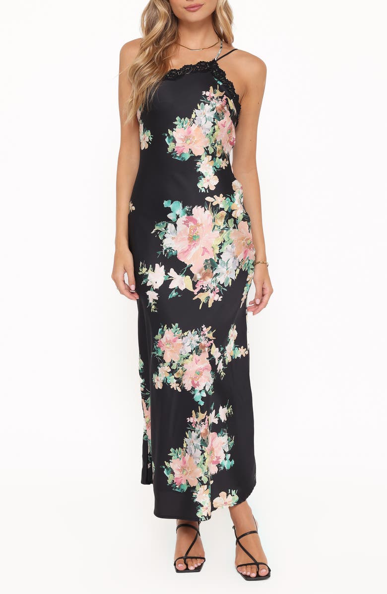 Petal & Pup Anika Maxi Dress, Main, color, Black Floral