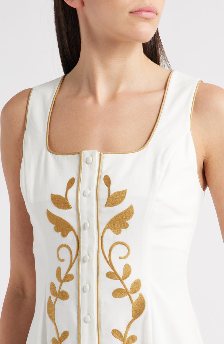 ZOE AND CLAIRE Embroidered Sleeveless Midi Dress, Alternate, color, 