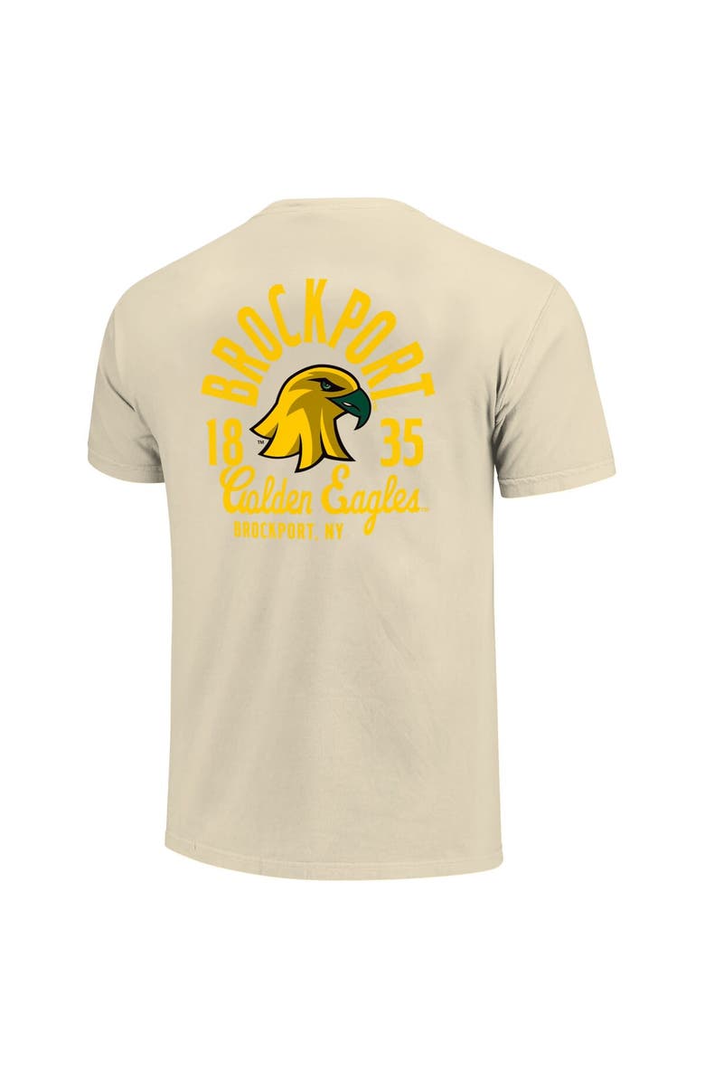 IMAGE ONE Men's Cream SUNY Brockport Golden Eagles Comfort Colors Mascot Overlay T-Shirt, Alternate, color, Cream