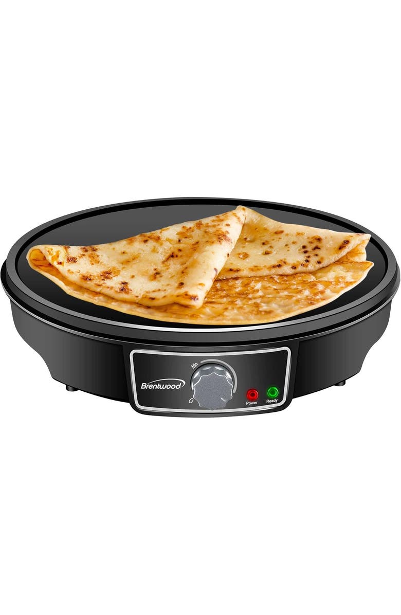 Brentwood 12 Inch Electric Non-Stick Crepe Pancake Maker, Main, color, Black