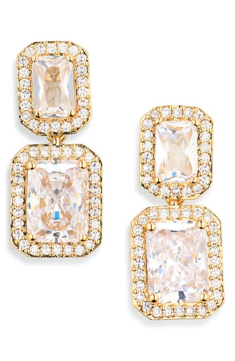 Modern Love Pavé Halo Drop Earrings