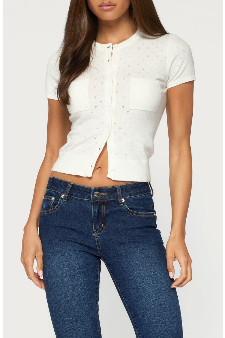 Kiyomi Button Up Knit Top, Main, color, CREAM