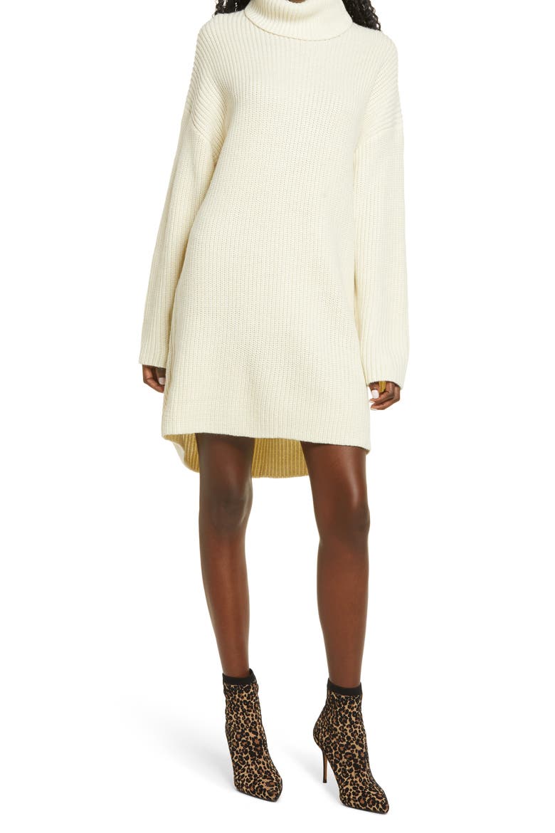 Culver Turtleneck Long Sleeve Sweater Dress, Main, color, WINTER WHITE
