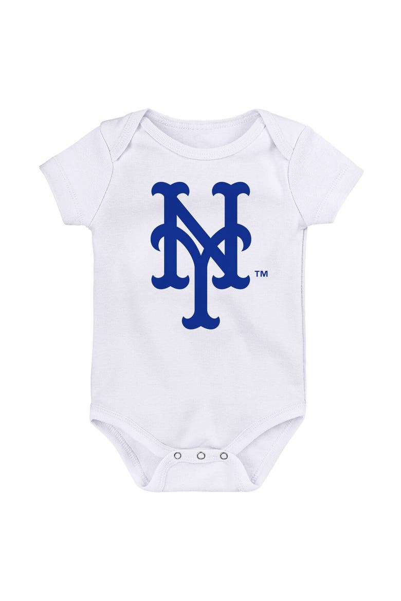 Newborn & Infant Orange/Royal/White New York Mets Minor League Player Three-Pack Bodysuit Set, Alternate, color, Orange