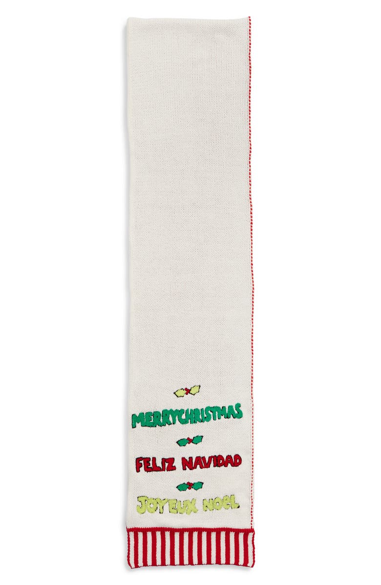 WHOOPI Merry Christmas Cotton Blend Scarf, Alternate, color,