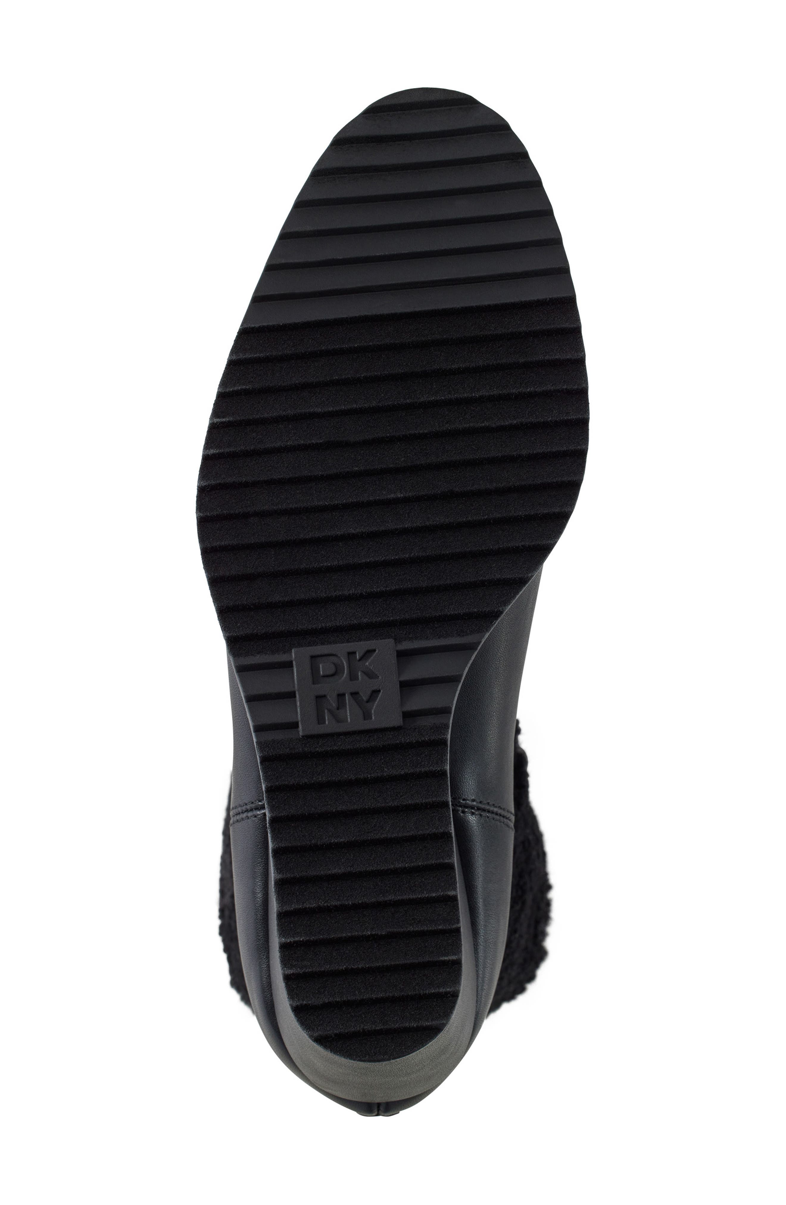 DKNY Powell Faux Shearling Lined Wedge Boot, Alternate, color, Black