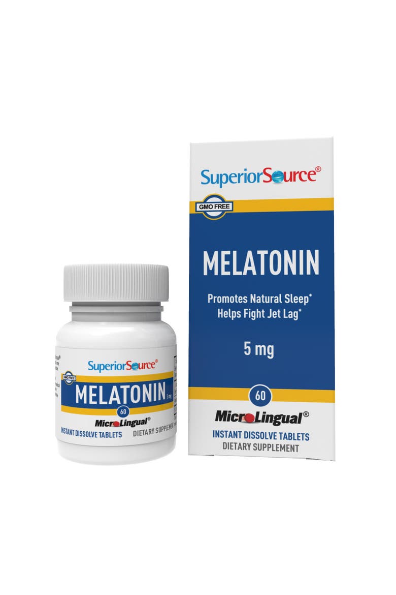 Melatonin Sublingual Dissolving Tablets with Chamomile Sleep Support, Main, color, White