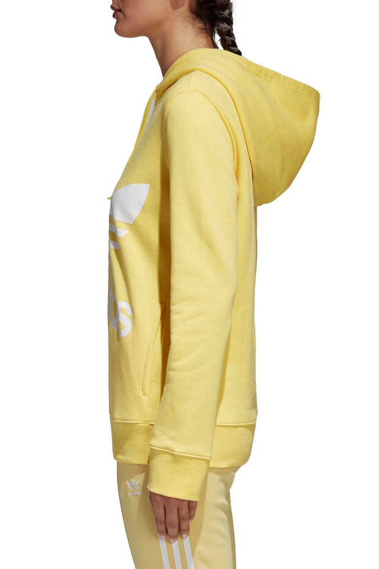 Originals Trefoil Hoodie, Alternate, color, INTENSE LEMON