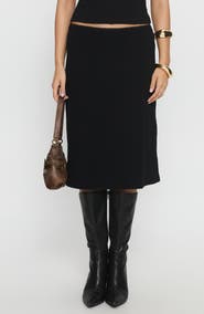 Princess Polly Baseline Stretch Recycled Cotton Rib Midi Skirt