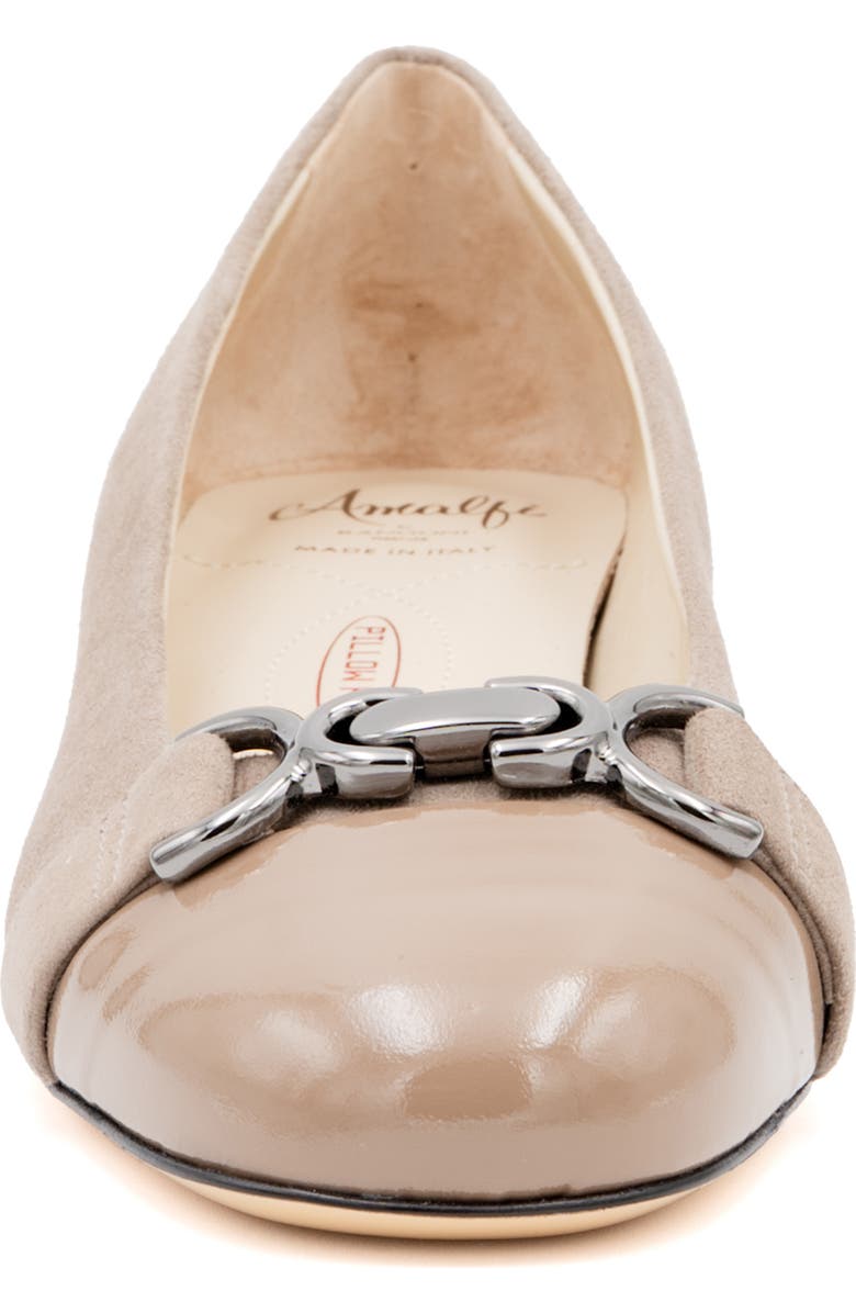 Amalfi by Rangoni Miele Cap Toe Pump, Alternate, color, Oat Cashmere Vernice Gunmetal