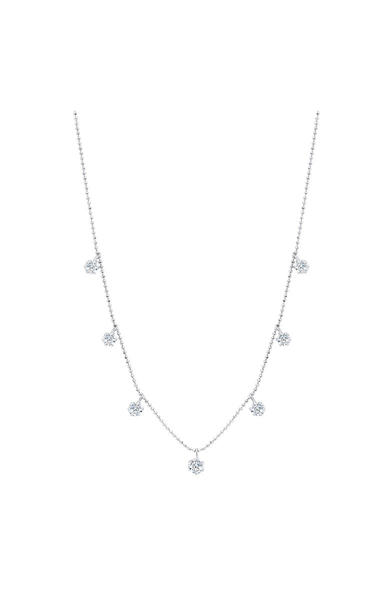 Graziela Medium Floating Diamond Necklace in White, Main, color, White Gold
