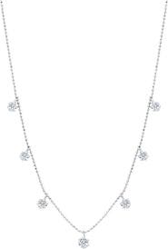 Graziela Medium Floating Diamond Necklace in White