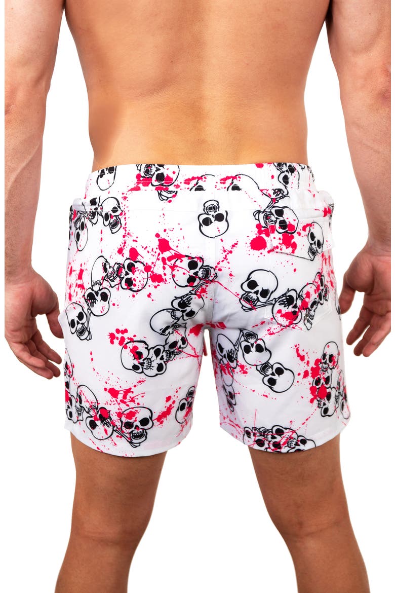 Lion Skullsplash Swim Trunks, Alternate, color, WHITE