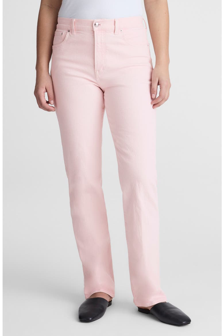 The Longline Garment Dyed High Waist Straight Leg Jeans, Alternate, color, PALE PINK