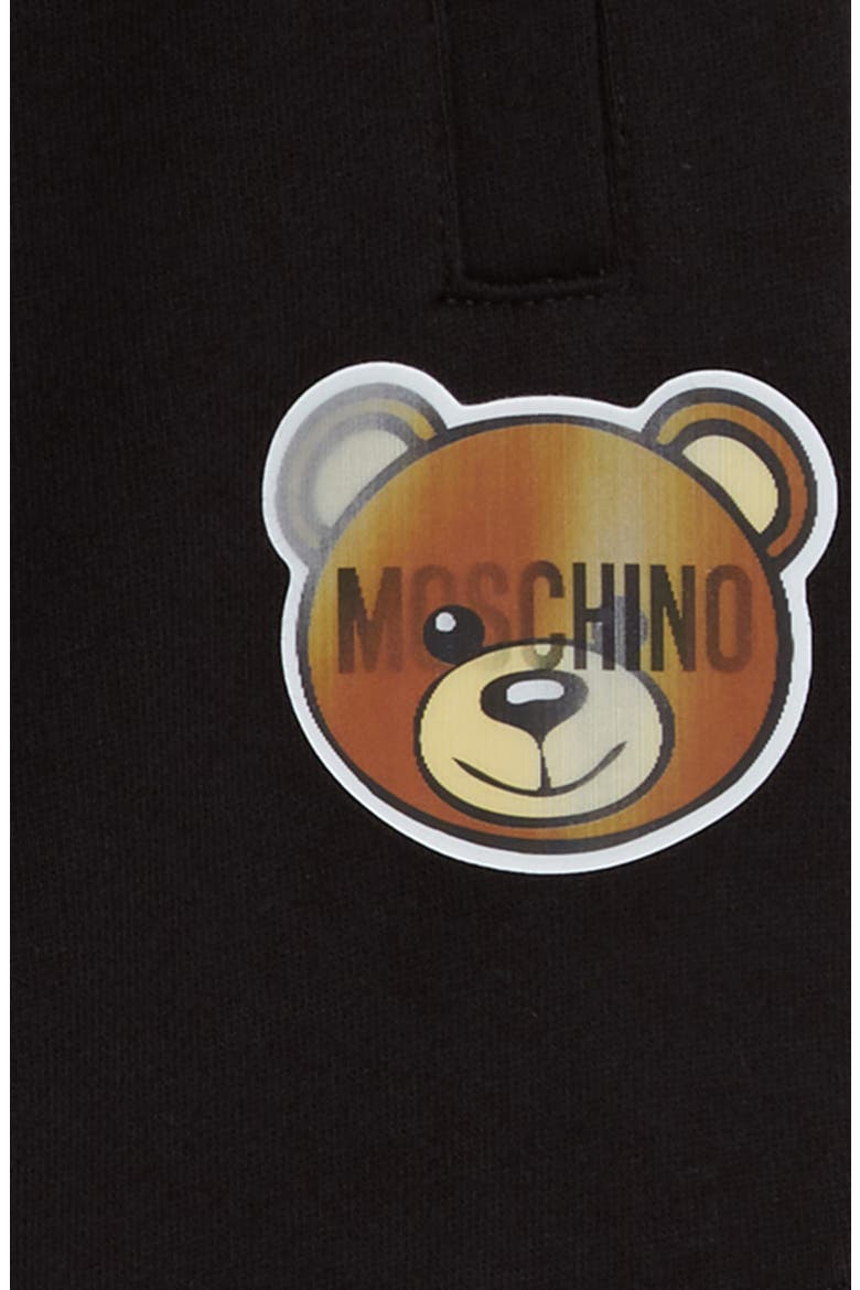Hologram Bear Patch Sweatpants, Alternate, color, BLACK
